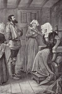 Illustration för klostret och härden av Charles Reade (litho) av Paul (after) Hardy