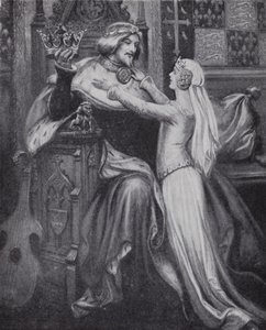 Kung Richard II med den unga Isabella av Valois (litho)