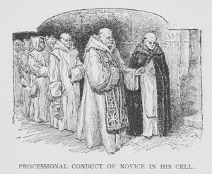 Kartusianerna: Novisens procession i sin cell (litografi) av Paul Adolphe Kauffmann