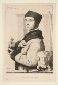 Porträtt av Felix Bracquemond av Paul Adolphe Rajon