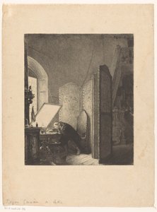 Rembrandt etsar i sin ateljé Rembrandt dansson studio