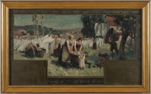 Skiss till stadshuset i Arcueil-Cachan: Les Blanchisseuses