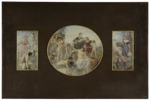 Skiss till matsalen i Hôtel de Ville de Paris: La Chasse. L