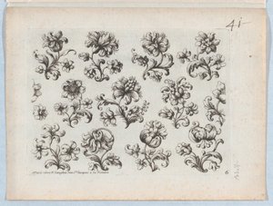 Serie av små blommotiv, tavla 6, ca. 1670-85., ca. 1670-85. av Paul Androuet Du Cerceau