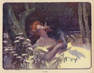 Kyssen (färg litho)