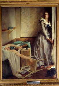 Franska revolutionen: "" Charlotte Corday (1768-1793) vid tiden för mordet på Jean Paul Marat"" Målning av Paul Baudry (1828-1885)