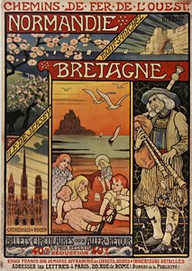 Västra järnvägarna. Normandie, Bretagne, 1900.