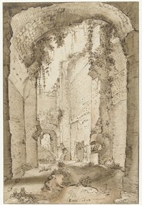 Ruinerna av Palace of Septimus Severus på Palatine Hill av Paul Bril