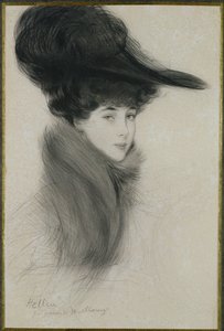 Consuelo Vanderbilt (1877-1964) hertiginna av Marlborough, ca 1901 (torrnål)