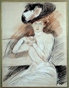 Fru Helleu. Teckning Paul Helleu (1859-1927), 1900-talet. Bayonne, Bonnat-museet av Paul Cesar Helleu