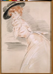 Madame Helleu i hatt av Paul Cesar Helleu