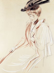Porträtt av en dam, av Paul Cesar Helleu