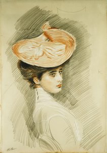 Porträtt av en dam, som tros vara Madame Helleu, av Paul Cesar Helleu