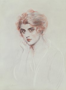 Konstnärens dotter (färgpenna på papper) av Paul Cesar Helleu
