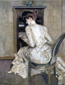 Konstnärens hustru vid sin sekreterare, ca 1900 av Paul Cesar Helleu