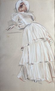 Kvinna som står lutad bakifrån (pastell) av Paul Cesar Helleu