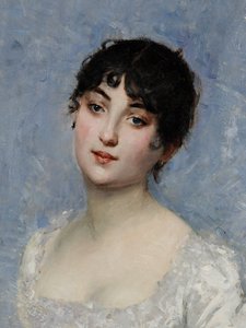 Ung dam i vitt av Paul Cesar Helleu