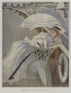 Sous lOmbrelle Blanche (Under det vita paraplyet) av Paul Cesar after Helleu