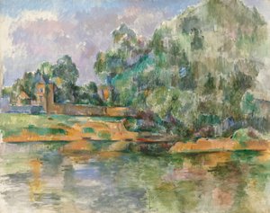 Seines strand vid Médan av Paul Cézanne