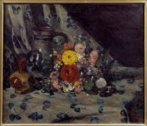 Bukett med gul dalhia Målning av Paul Cezanne (1839-1906) 1873 Sön. 0,54x0,64 m Paris, musee d