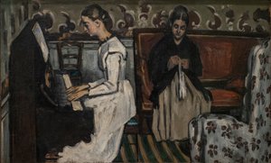 Flicka vid pianot (Overtyren till "Tannhäuser") av Paul Cézanne