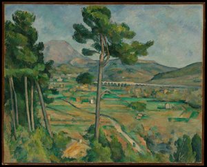 Mont Sainte-Victoire och viadukten i Arcflodens dal av Paul Cézanne