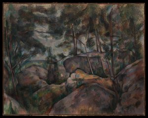 Klippor vid Fontainebleau av Paul Cézanne