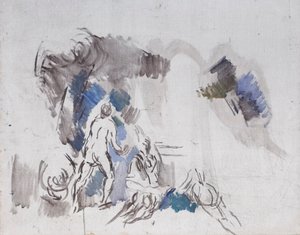 Skiss över badgäster av Paul Cézanne