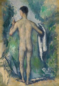 Stående badare, sedd bakifrån av Paul Cézanne