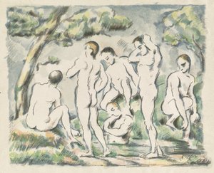 Badande kvinnor (Liten plåt) av Paul Cézanne