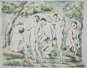 Badgästerna av Paul Cézanne