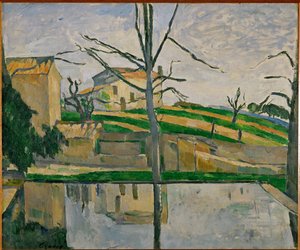 Poolen framför Jas de Bouffan (olja på duk) av Paul Cezanne
