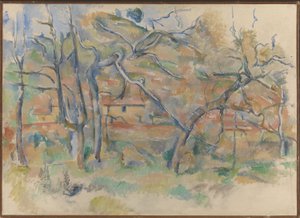 Träd och hus, Provence av Paul Cézanne