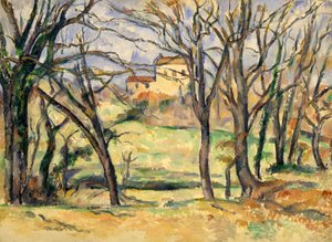 Träd och hus nära Jas de Bouffan av Paul Cézanne