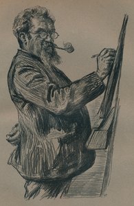 "Ett postumt porträtt av Henry Stacy Marks", c1899 av Paul Charles Renouard