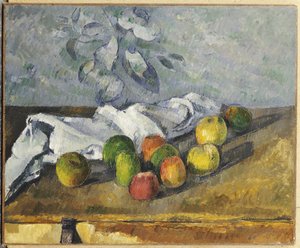 Äpplen och en servett av Paul Cézanne