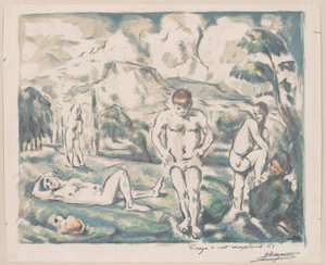 Badgäster av Paul Cézanne