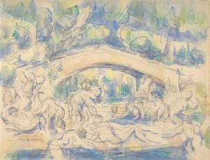 Badande under en bro recto, 1900-06. av Paul Cézanne