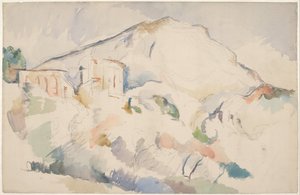Château Noir och Mont Sainte-Victoire, ca 1890-1895 av Paul Cézanne