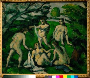 Fem badgäster av Paul Cézanne