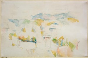 Bergigt landskap runt Aix-en-Provence av Paul Cézanne