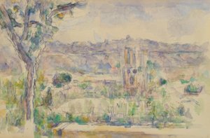 Aix-katedralen sedd från verkstaden i Lauves av Paul Cézanne