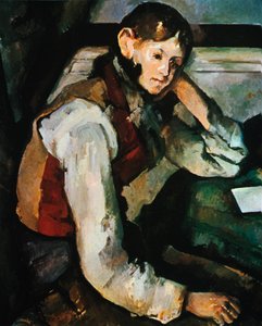 Pojken i en röd väst, 1888-1890 av Paul Cézanne