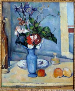 Le vase bleu Målning av Paul Cezanne (1839-1906) 1885 Dim. 0,61x0,5 m Paris, musee d