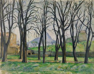 Kastanjeträden i Jas de Bouffan på vintern av Paul Cézanne