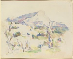 Mont Sainte-Victoire, utsikt över Lauves, 1902-06 av Paul Cézanne
