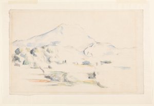 Montagne Sainte-Victoire, ca 1885-87 (grafit och akvarell på lagt papper) av Paul Cézanne