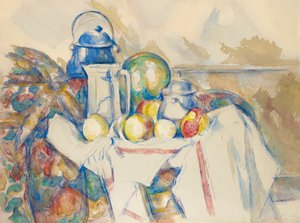 Stilleben med mjölkkanna, melon och sockerskål, 1900-1906. av Paul Cézanne