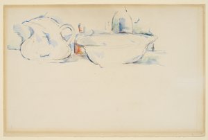 Stilleben, toalettartiklar, ca 1885-90 (grafit och akvarell på papper) av Paul Cézanne