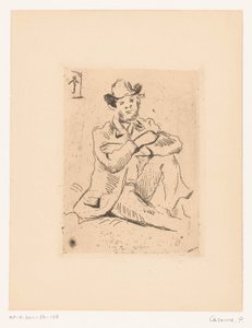 Porträtt av Armand Guillaumin av Paul Cézanne